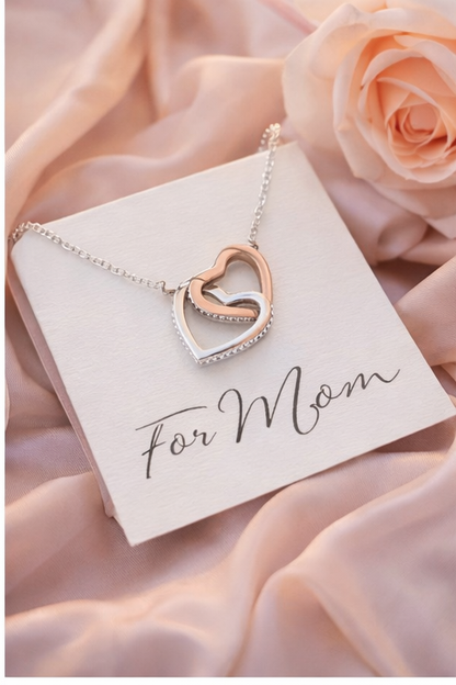Collier Double Cœur Éternel – Cadeau Maman Plein d’Amour