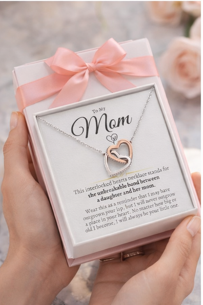 Collier Double Cœur Éternel – Cadeau Maman Plein d’Amour