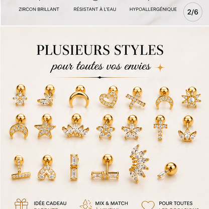 Boucles d’Oreilles Cœur Élégance – Zircon Brillant & Finition Dorée